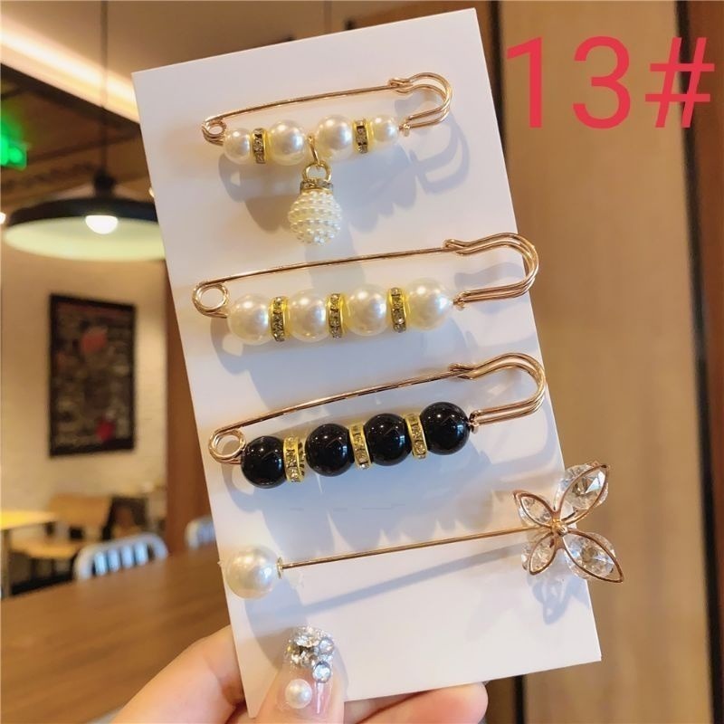🌺台灣現貨🌿高檔胸針女珍珠防走光扣一字插針 固定衣服開衫小別針 收腰神器 高檔扣針胸花配飾 防走光別針 胸針-規格圖9