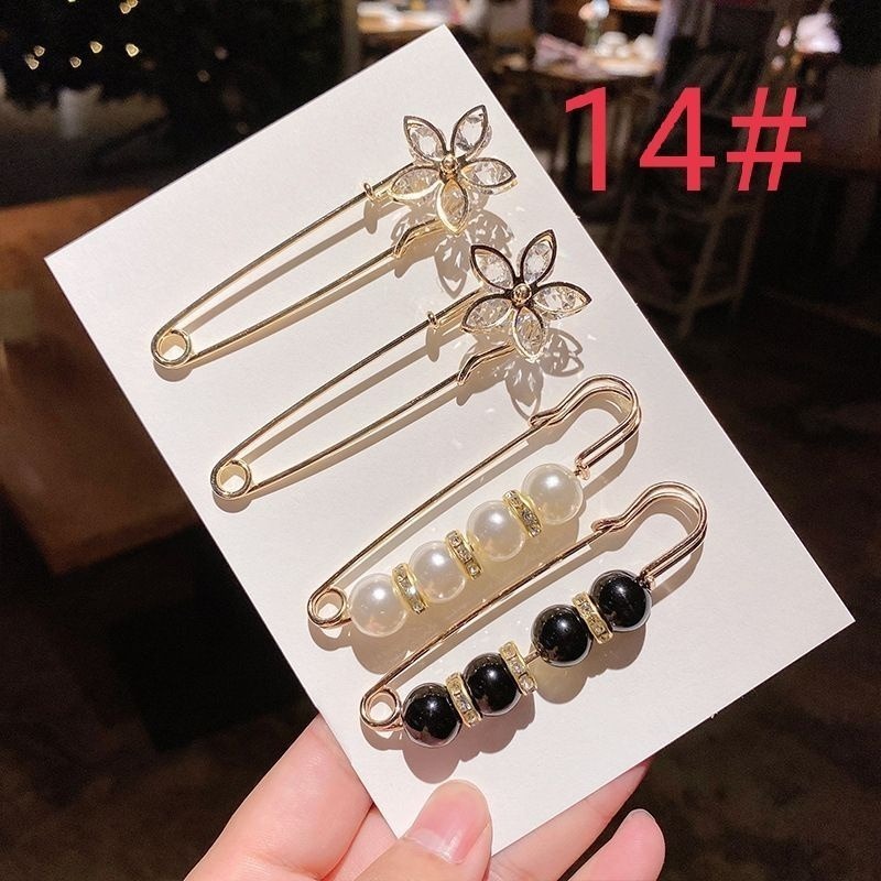🌺台灣現貨🌿高檔胸針女珍珠防走光扣一字插針 固定衣服開衫小別針 收腰神器 高檔扣針胸花配飾 防走光別針 胸針-規格圖9