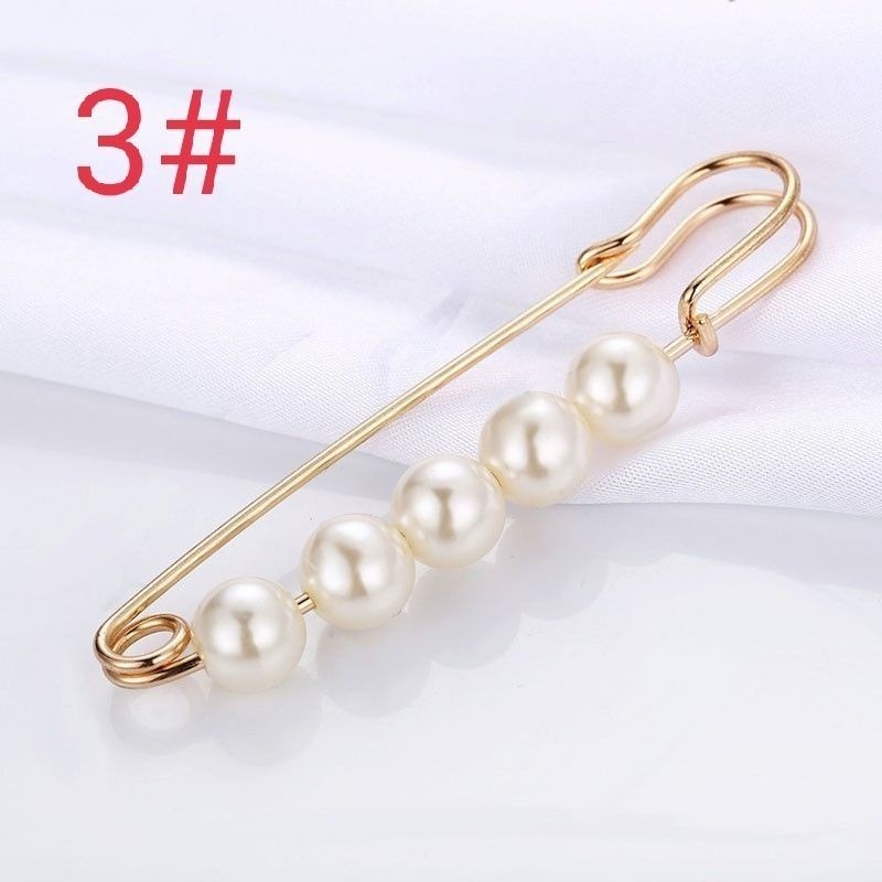 🌺台灣現貨🌿高檔胸針女珍珠防走光扣一字插針 固定衣服開衫小別針 收腰神器 高檔扣針胸花配飾 防走光別針 胸針-規格圖9