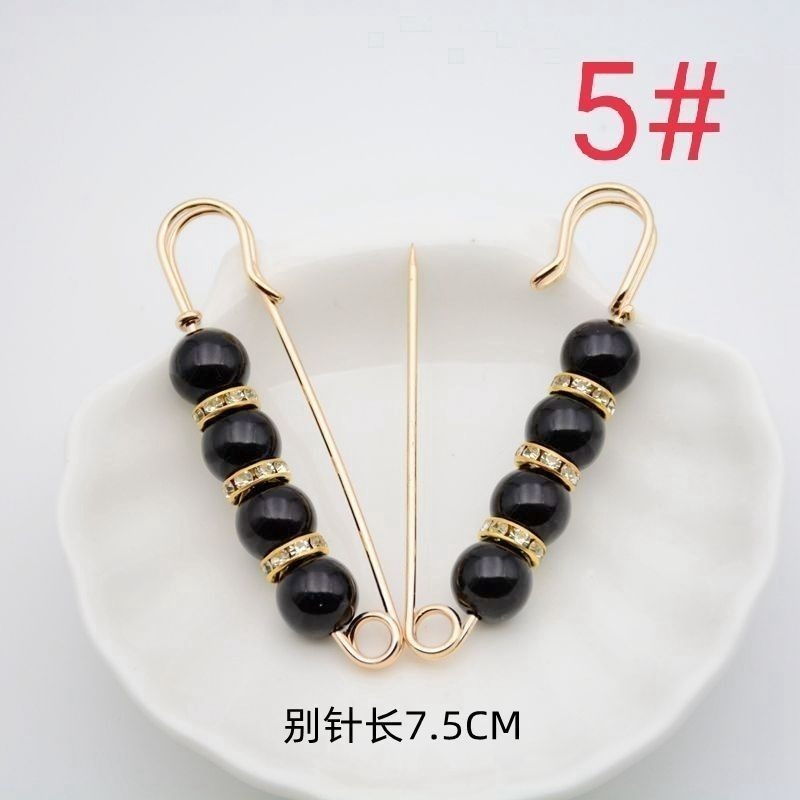 🌺台灣現貨🌿高檔胸針女珍珠防走光扣一字插針 固定衣服開衫小別針 收腰神器 高檔扣針胸花配飾 防走光別針 胸針-規格圖9