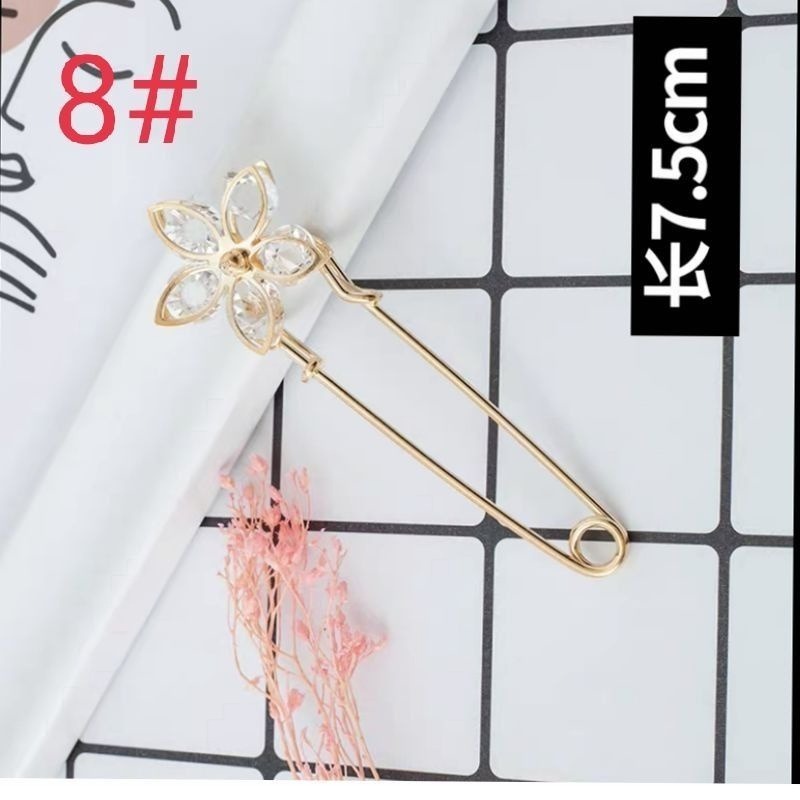 🌺台灣現貨🌿高檔胸針女珍珠防走光扣一字插針 固定衣服開衫小別針 收腰神器 高檔扣針胸花配飾 防走光別針 胸針-規格圖9