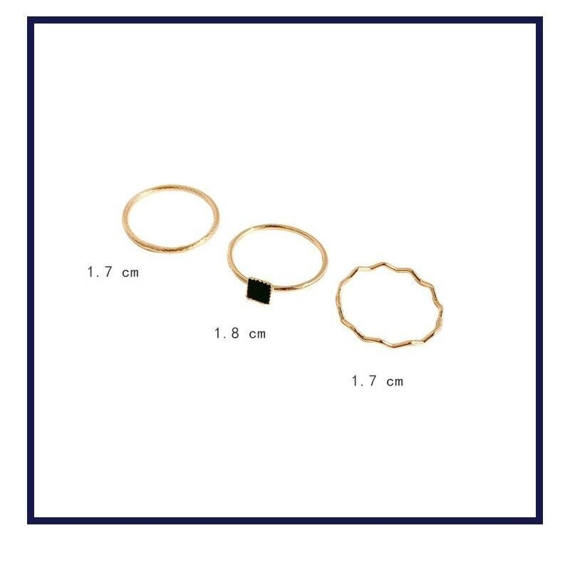 💍台灣現貨 🌿韓國三件套素圈戒指時尚ins潮網紅冷淡風輕奢小眾設計感簡約食指環【O9】-細節圖9