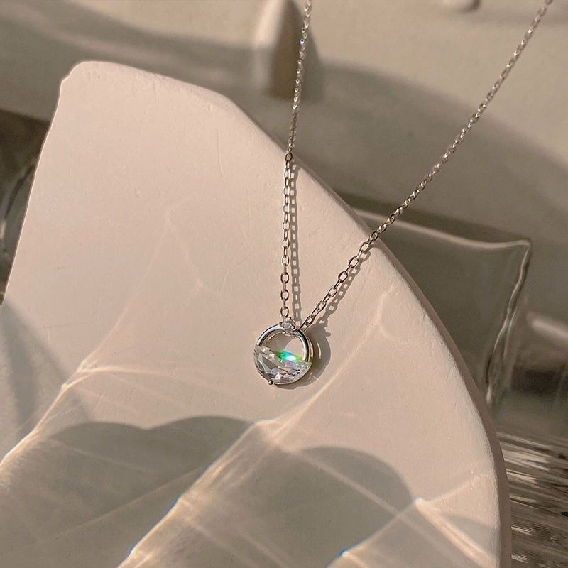 👗台灣現貨🌿 一汪清泉項鏈 韓版簡約氣質輕奢感鎖骨鏈ins不掉色鋯石鈦鋼頸項鍊 短項鍊 鎖骨鏈 情人節生日禮物-細節圖4