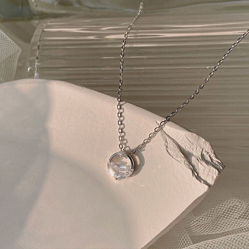 👗台灣現貨🌿 一汪清泉項鏈 韓版簡約氣質輕奢感鎖骨鏈ins不掉色鋯石鈦鋼頸項鍊 短項鍊 鎖骨鏈 情人節生日禮物-細節圖6