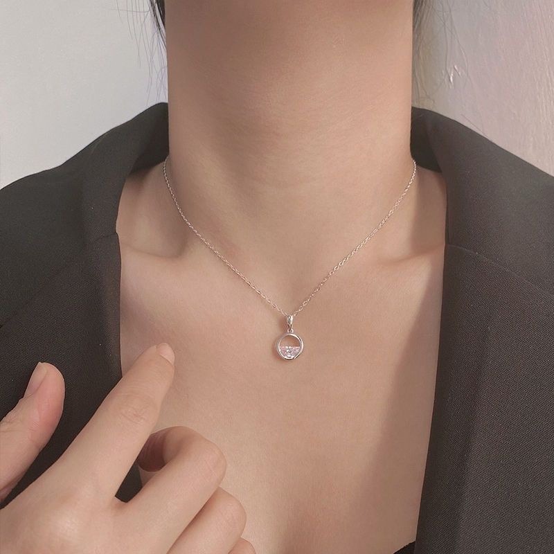 👗台灣現貨🌿 一汪清泉項鏈 韓版簡約氣質輕奢感鎖骨鏈ins不掉色鋯石鈦鋼頸項鍊 短項鍊 鎖骨鏈 情人節生日禮物-細節圖8