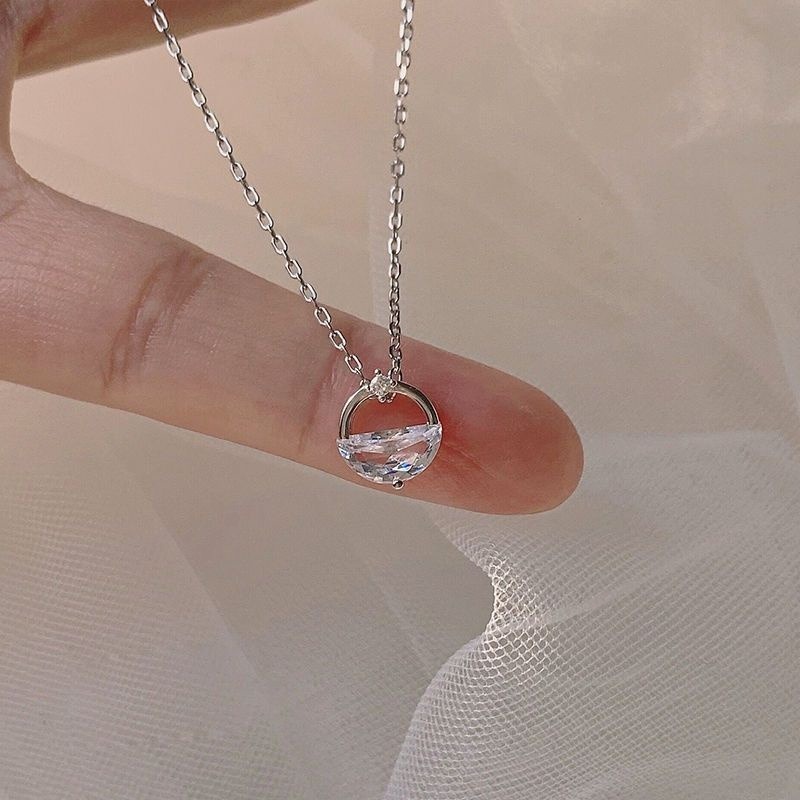 👗台灣現貨🌿 一汪清泉項鏈 韓版簡約氣質輕奢感鎖骨鏈ins不掉色鋯石鈦鋼頸項鍊 短項鍊 鎖骨鏈 情人節生日禮物-細節圖9