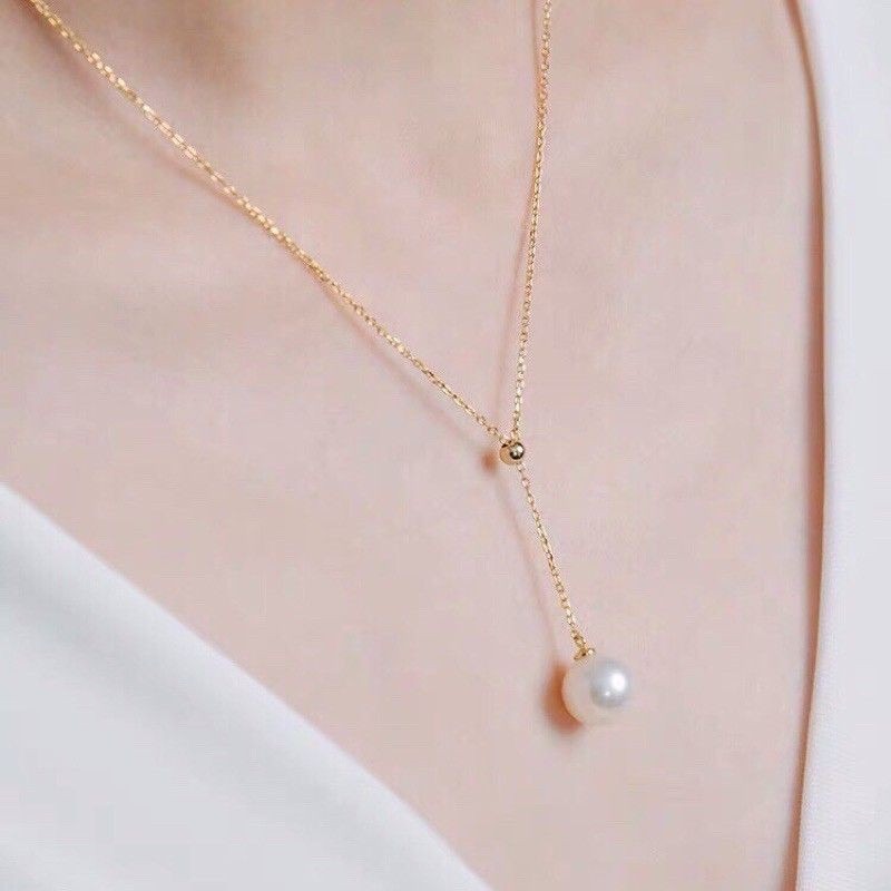 🌸台灣現貨🌿韓版鎖骨可調節項鍊 珍珠吊墜 時尚項鍊 珍珠母貝項鍊 飾品 Y字鍊 甜美約會 情人節 送禮 生日禮物-細節圖7