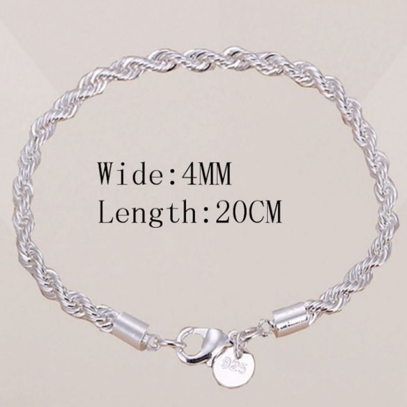 🌸台灣現貨🌿 麻花手鍊 爆款首飾 手鍊925 歐美wish首飾熱銷爆款手飾-細節圖3