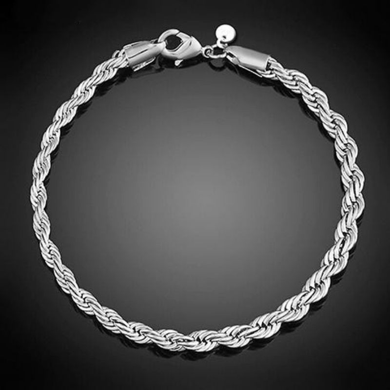 🌸台灣現貨🌿 麻花手鍊 爆款首飾 手鍊925 歐美wish首飾熱銷爆款手飾-細節圖9