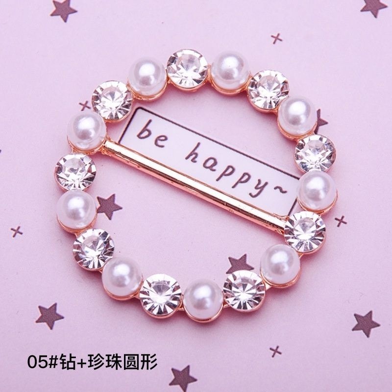 👗台灣現貨🌿韓國風 珍珠水鑽衣角打結扣環 腰扣 絲巾衣服扣 T恤襯衫風衣腰帶百搭日字扣 固定t恤打結神器-規格圖6