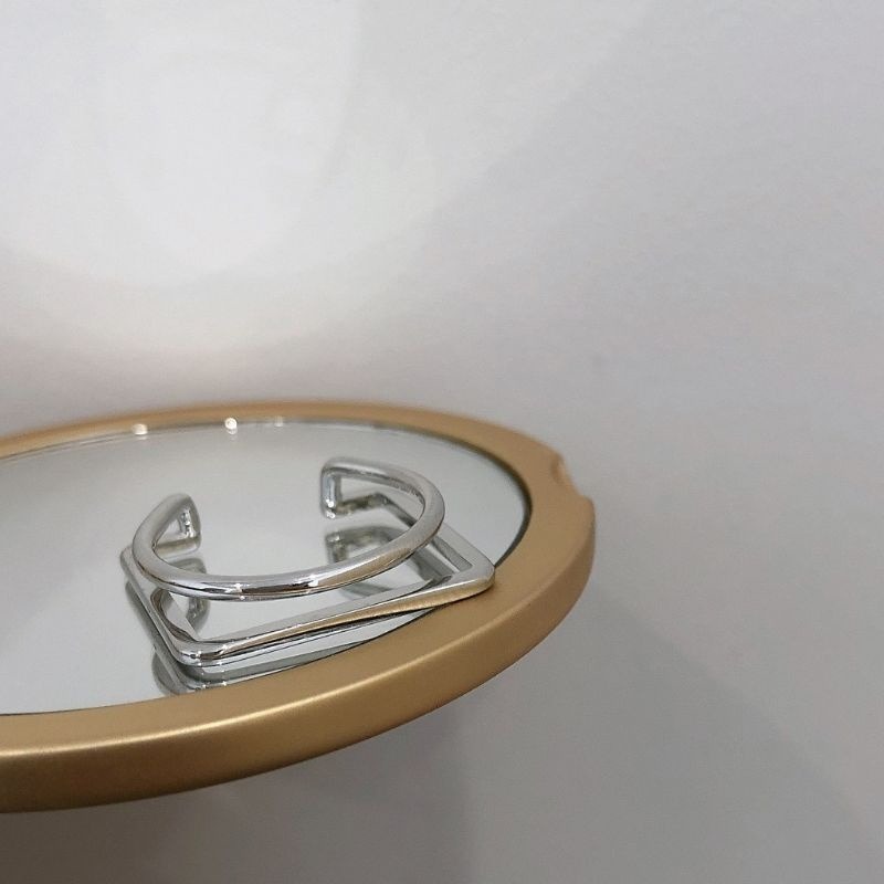 💍台灣現貨🌿韓國INS博主推薦銀色褶皺食指開口銀戒指女小眾設計ins潮冷淡風高級時尚個性指環【O31】-規格圖11