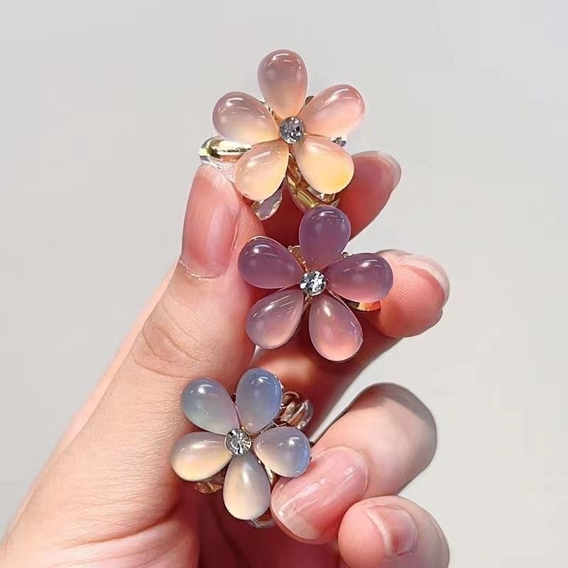 ✨台灣現貨🌿迷你劉海小抓夾 ins甜美貝殼水晶果凍花朵劉海夾 水鑽腦後勺小號抓夾 側邊夾 頂髮夾【M15】-細節圖9