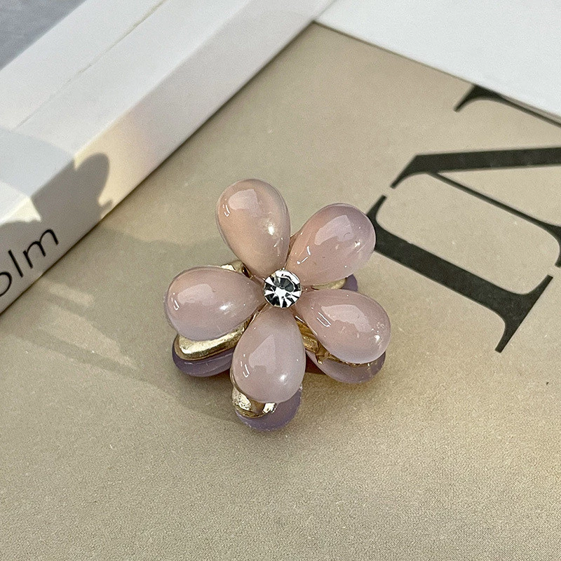 ✨台灣現貨🌿迷你劉海小抓夾 ins甜美貝殼水晶果凍花朵劉海夾 水鑽腦後勺小號抓夾 側邊夾 頂髮夾【M15】-規格圖10