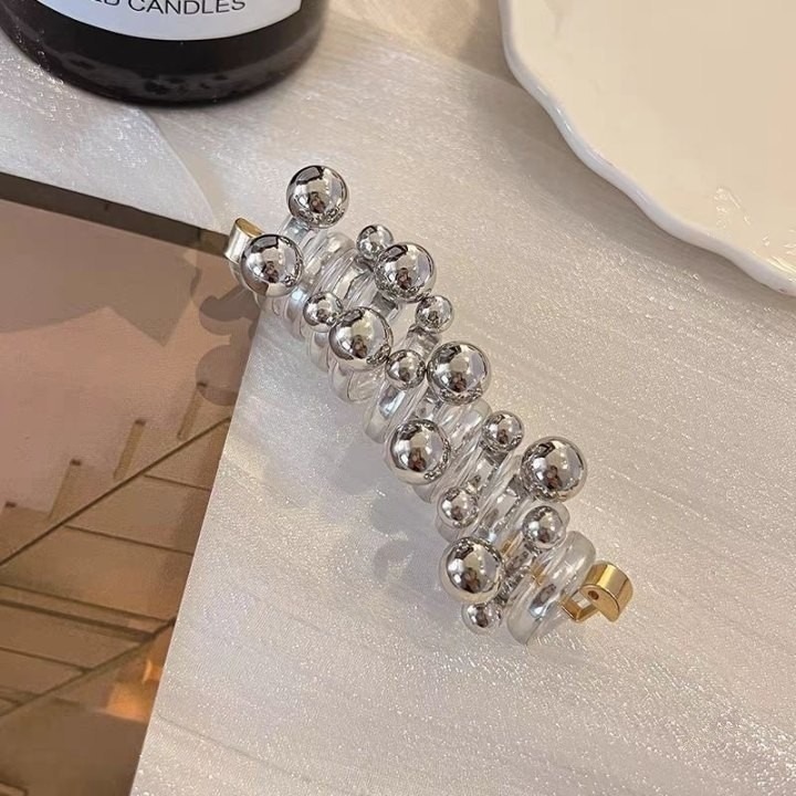 ✨台灣現貨🌿珍珠直條電話線髮圈 百搭經典珠珠鉚釘女生扎馬尾高彈性髮繩 泡泡辮編髮神器頭飾【ND123】-規格圖9