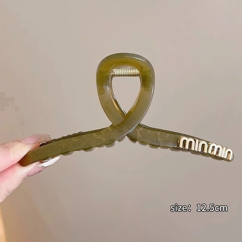 ✨台灣現貨🌿凱旋門抓夾 法式慵懶簡約亞克力字母髮夾 韓國氣質抓夾 鯊魚夾 後腦勺髮抓 盤髮夾【M11】-規格圖9