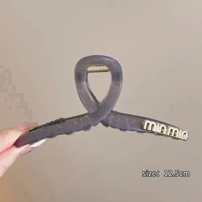 ✨台灣現貨🌿凱旋門抓夾 法式慵懶簡約亞克力字母髮夾 韓國氣質抓夾 鯊魚夾 後腦勺髮抓 盤髮夾【M11】-規格圖9