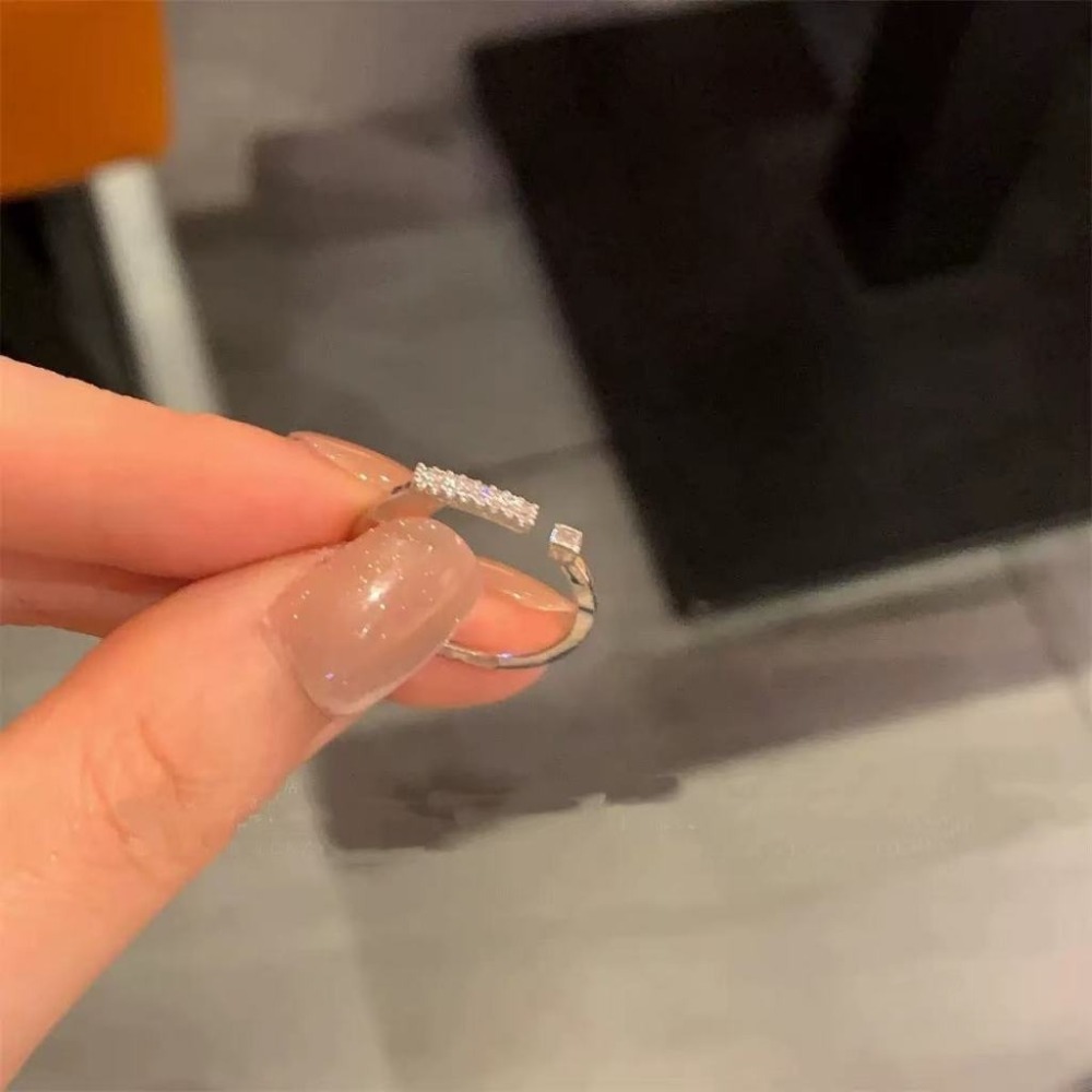 💍台灣現貨🌿新款法式細版微鑲鑽釘子戒指 簡約輕奢小眾設計精緻疊戴食指戒指環【O77】-規格圖9