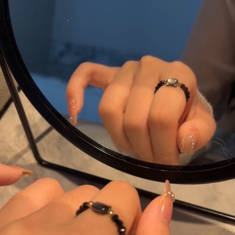 💍台灣現貨🌿卡哇伊 可愛貓咪串珠彈力繩戒指 日韓流行時尚貓咪bestie戒指【O78】-細節圖11