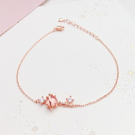 👗台灣現貨🌿韓版星球玫瑰金手飾 極光簡約夢幻小衆精致手鍊 女生手鍊 閨蜜手鍊-規格圖10