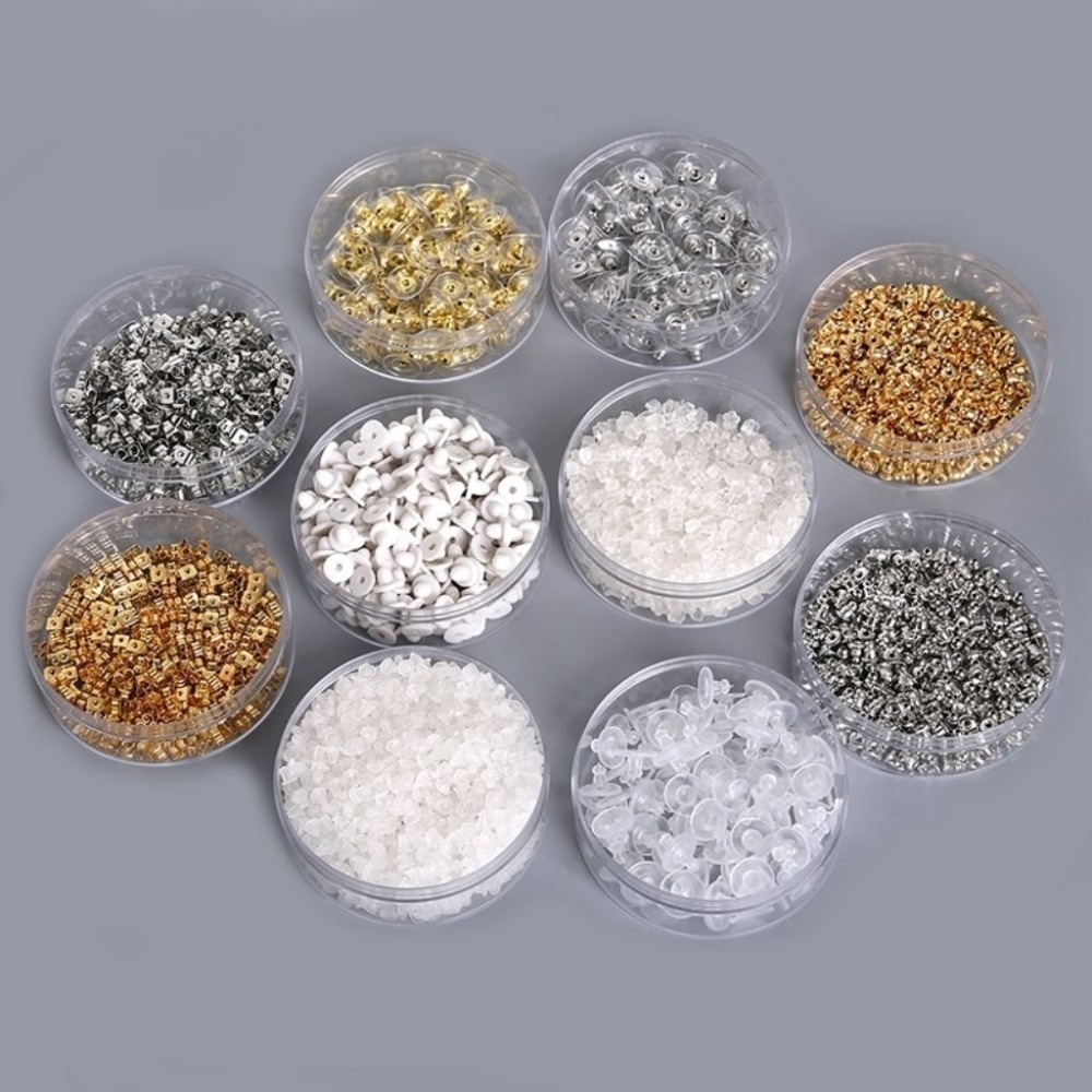 💖台灣現貨🌿蝴蝶 梅花 飛盤 硅膠透明款耳環塞 耳扣 耳堵 耳帽 耳環配件 DIY配件-細節圖3