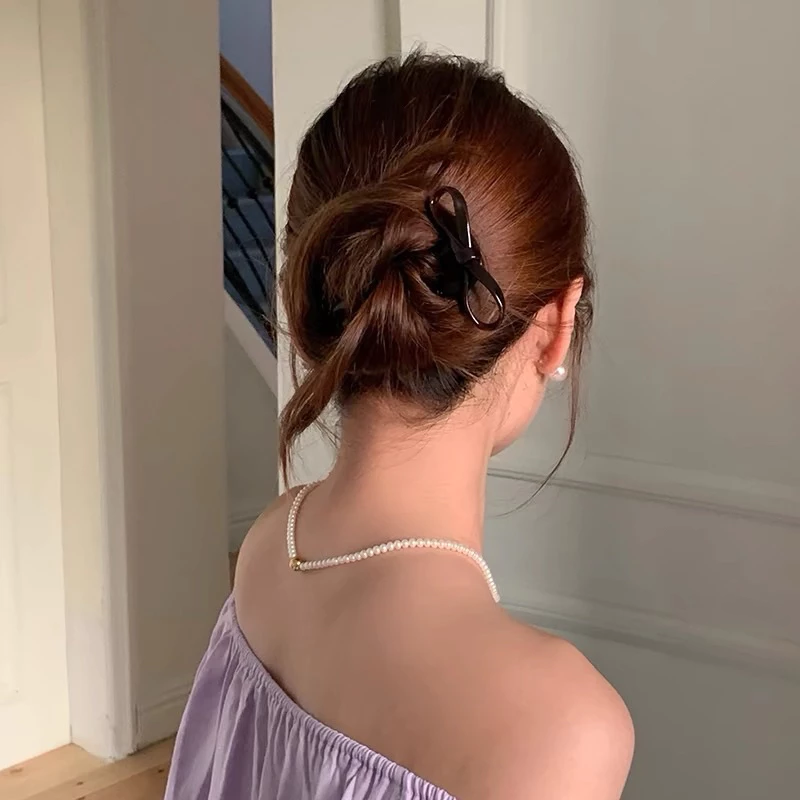 ✨台灣現貨🌿蝴蝶結U型髮簪 甜美氣質日式蝴蝶和服髮簪 盤髮丸子頭神器簪子 髮插 髮叉 頭飾【L32】-細節圖4