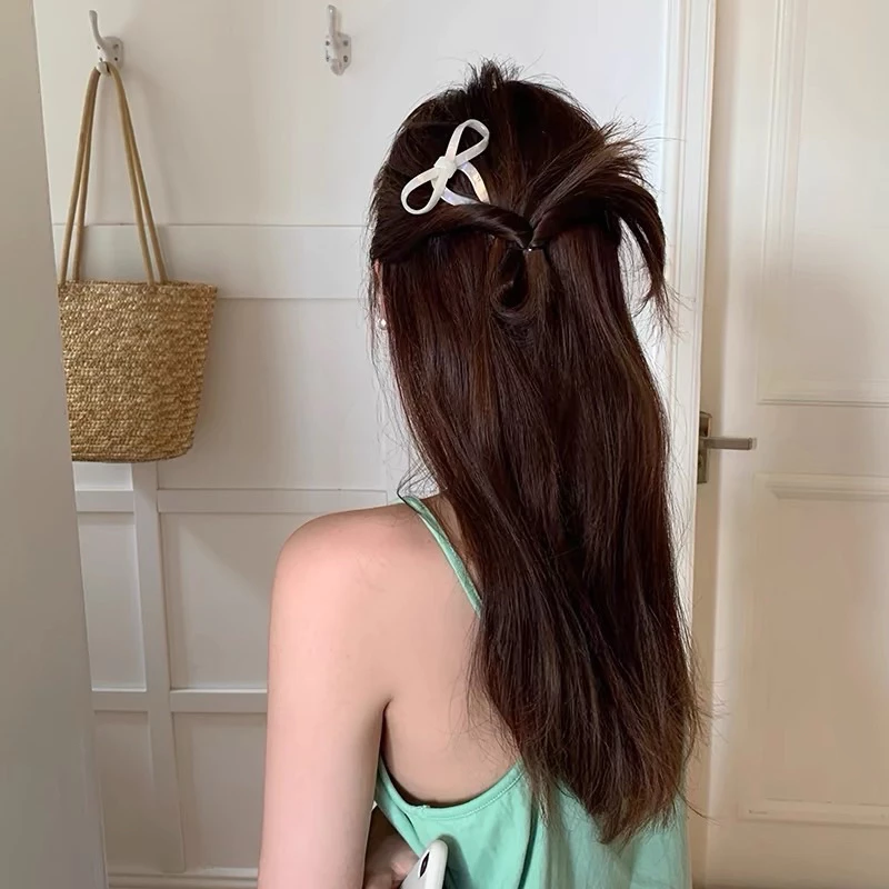 ✨台灣現貨🌿蝴蝶結U型髮簪 甜美氣質日式蝴蝶和服髮簪 盤髮丸子頭神器簪子 髮插 髮叉 頭飾【L32】-細節圖6