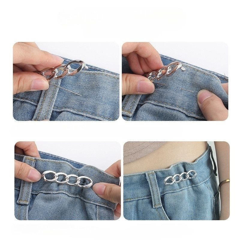 🔥台灣現貨🌿日韓時尚鍊條胸針 別針 固定衣服 防走光扣針 褲頭調節扣 收腰神器I2-細節圖6