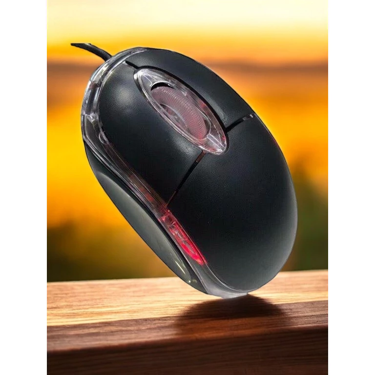 🔥台灣現貨🌿黑色晶亮魔力鼠 筆電/PC 隨插即用 帶USB 小顆光學有線滑鼠 黑色磨砂優美的弧線型 體貼手心的弧度-細節圖6