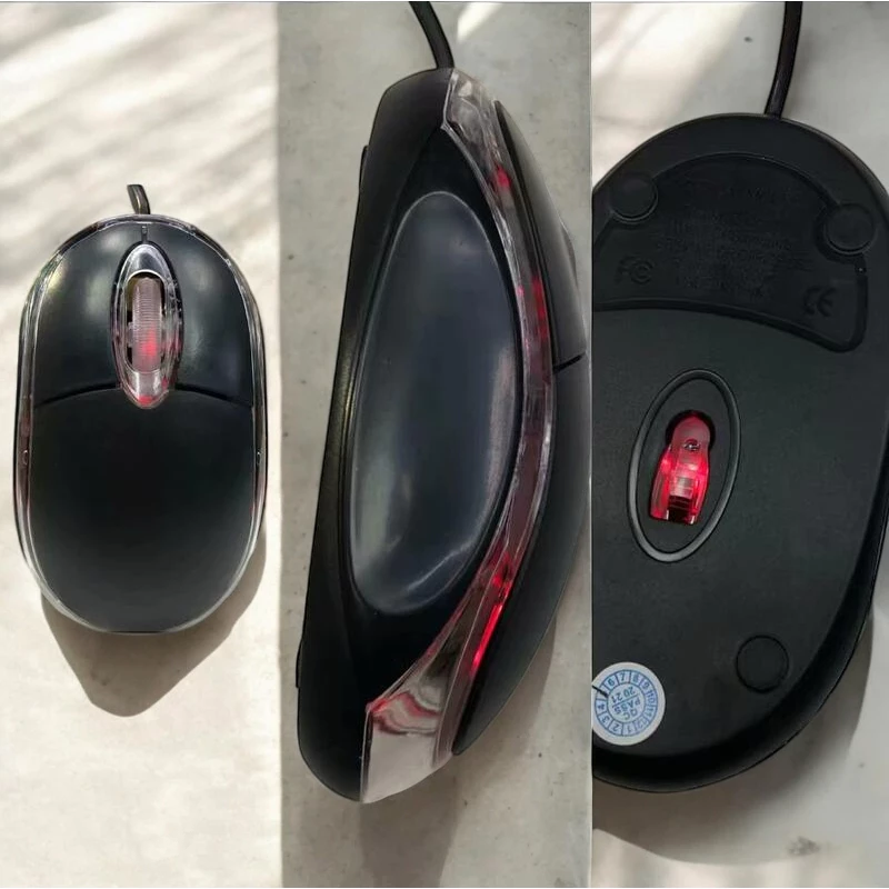 🔥台灣現貨🌿黑色晶亮魔力鼠 筆電/PC 隨插即用 帶USB 小顆光學有線滑鼠 黑色磨砂優美的弧線型 體貼手心的弧度-細節圖8