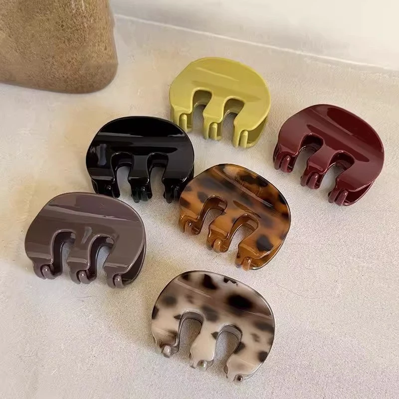 ✨台灣現貨🌿慵懶風亞克力抓夾 豹紋髮夾 鯊魚夾女後腦勺盤髮夾 髮抓 頭飾髮飾【N122】-細節圖2