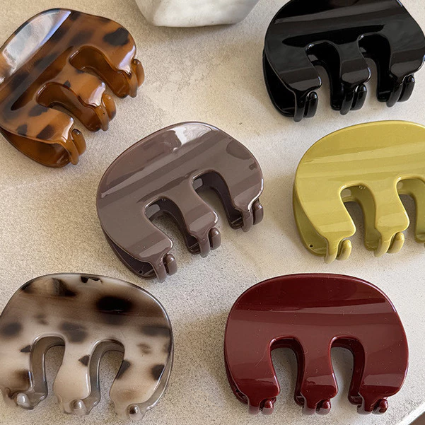 ✨台灣現貨🌿慵懶風亞克力抓夾 豹紋髮夾 鯊魚夾女後腦勺盤髮夾 髮抓 頭飾髮飾【N122】-細節圖6