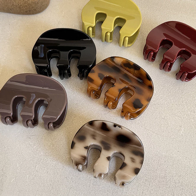 ✨台灣現貨🌿慵懶風亞克力抓夾 豹紋髮夾 鯊魚夾女後腦勺盤髮夾 髮抓 頭飾髮飾【N122】-細節圖7
