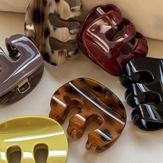 ✨台灣現貨🌿慵懶風亞克力抓夾 豹紋髮夾 鯊魚夾女後腦勺盤髮夾 髮抓 頭飾髮飾【N122】-細節圖9