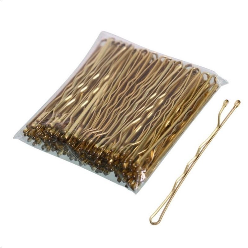 ✨台灣現貨🌿髮夾 復古金色波浪一字夾 波浪夾 U型夾 小黑夾 邊夾 百搭造型復古金屬交叉成人劉海髮夾【N55】-規格圖10