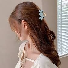 ✨台灣現貨🌿小清新五瓣花水鑽抓夾 花朵壓克力小號側髮夾 金屬鯊魚夾 公主頭髮抓 頭飾髮飾【Y25】-細節圖7