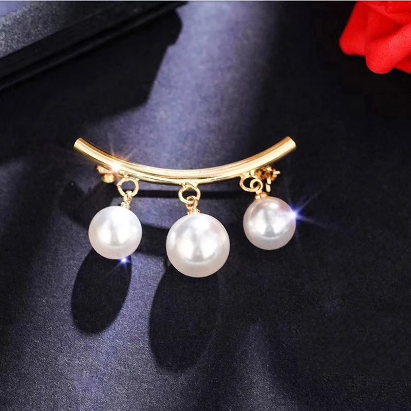 🎀台灣現貨🌿韓版時尚簡約弧形珍珠胸針 固定揹帶褲 防滑弧形珍珠衣架胸針 別針開衫防走光釦針【B1】-規格圖9