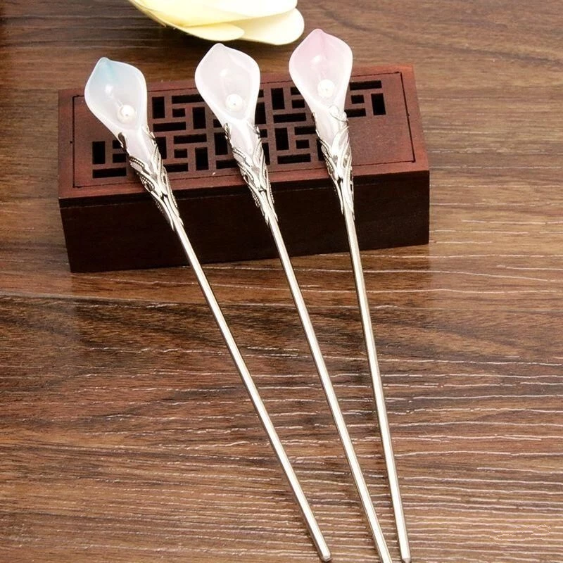 ✨台灣現貨🌿木蘭簪子 步步驚心同款~古代宫廷木蘭花髮簪~ 古典古風髮簪 髮簪-細節圖4