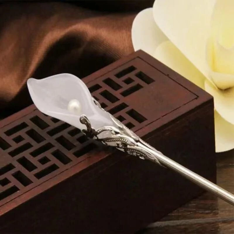 ✨台灣現貨🌿木蘭簪子 步步驚心同款~古代宫廷木蘭花髮簪~ 古典古風髮簪 髮簪-規格圖10