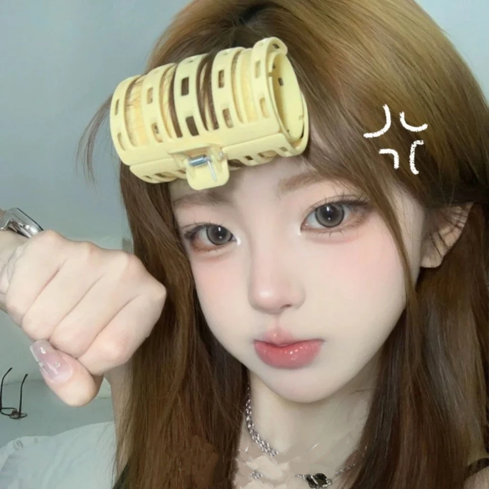 ✨台灣現貨🌿捲瀏海神器 髮根蓬鬆雙層頭髮捲 髮筒 捲髮夾 網紅空氣劉海捲 捲劉海神器顱頂 子母捲 波浪捲 梨花卷-細節圖5