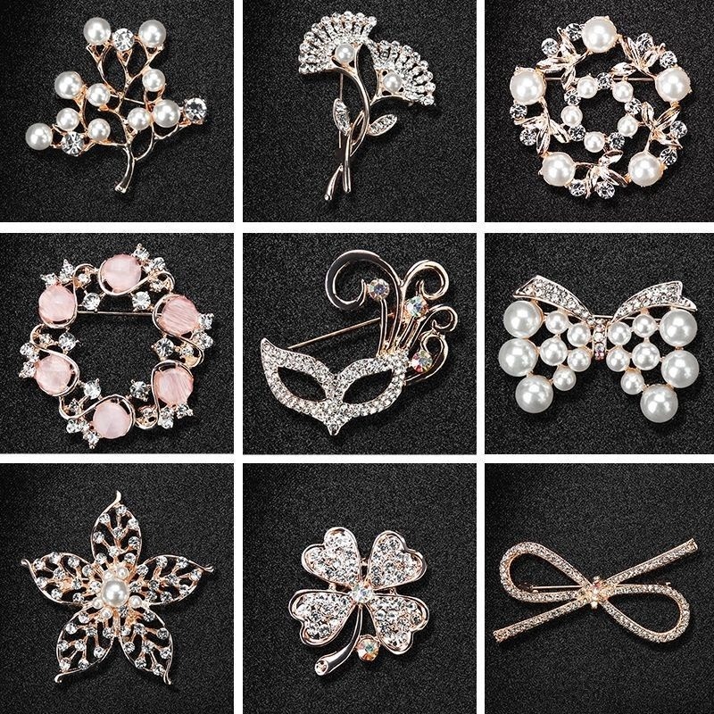 🔥台灣現貨 🌿日韓高級感胸針 🎀別針 固定衣服 防走光扣針 鑲鑽胸針 珍珠胸針 簡約 百搭 氣質 必備【I1】-細節圖3