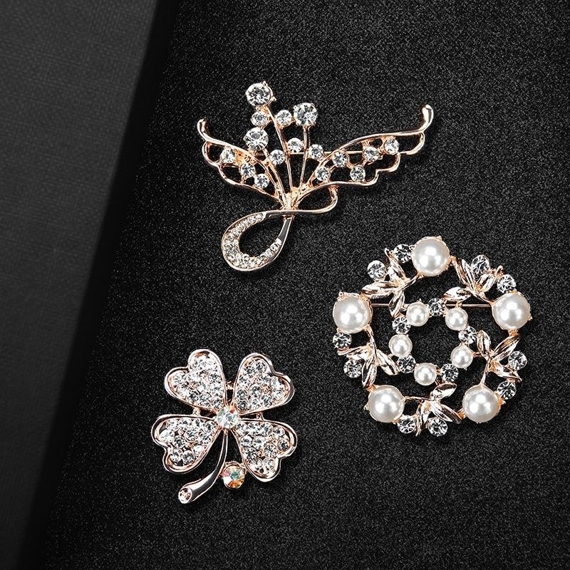 🔥台灣現貨 🌿日韓高級感胸針 🎀別針 固定衣服 防走光扣針 鑲鑽胸針 珍珠胸針 簡約 百搭 氣質 必備【I1】-細節圖5