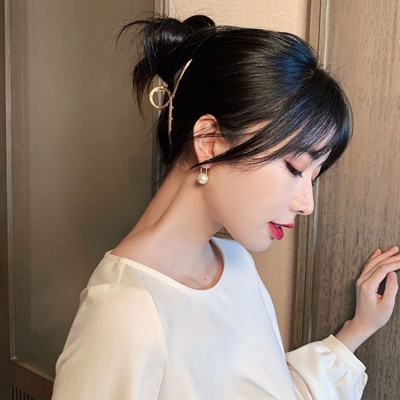 💖台灣現貨🌿韓國S925銀針簡約輕奢設計百搭珍珠鍊耳環耳釘【G83】-細節圖5