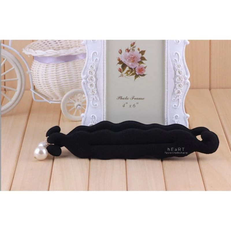 ✨台灣現貨🌿韓版氣質丸子頭必備款 包包頭珍珠盤髮器 美髮 造型 新娘頭 盤髮器-細節圖8