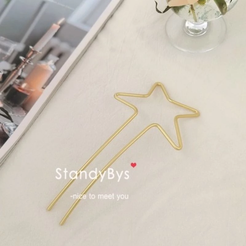 ✨台灣現貨🌿 日系 星星 愛心 金屬鏤空幾何盤髮髮簪 簡約小眾百搭氣質髮插簪子-規格圖9