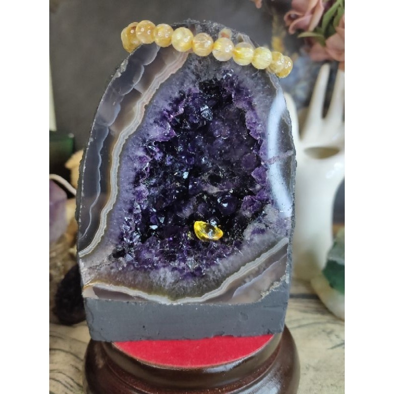 💰天然烏拉圭 ESP紫水晶小晶洞 漸變色 桌上型聚財納氣~開運招正財~招貴人紫水晶洞 1176g#421-細節圖7