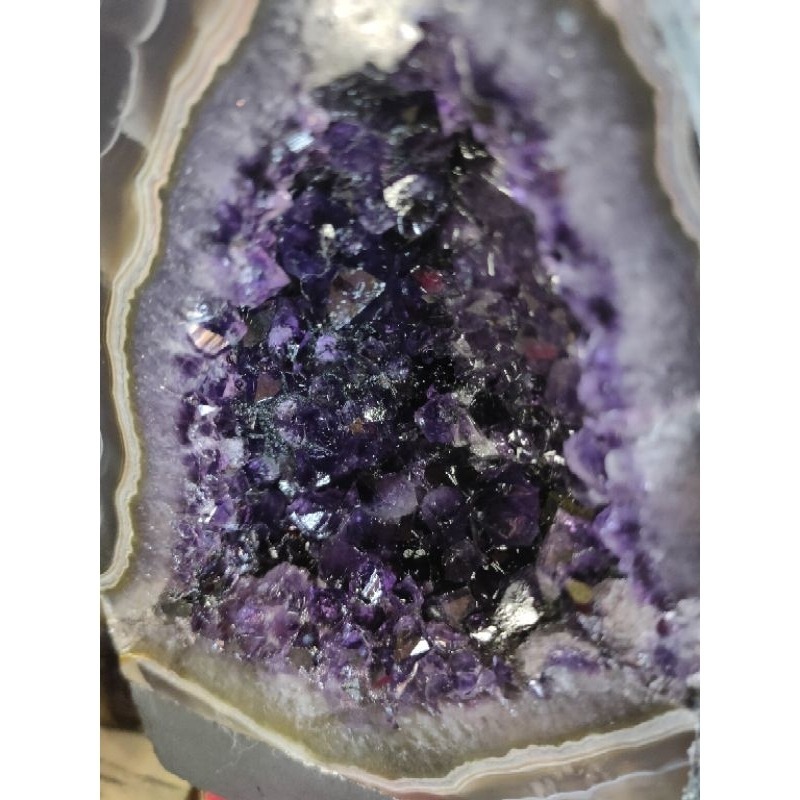 💰天然烏拉圭 ESP紫水晶小晶洞 漸變色 桌上型聚財納氣~開運招正財~招貴人紫水晶洞 1176g#421-細節圖8