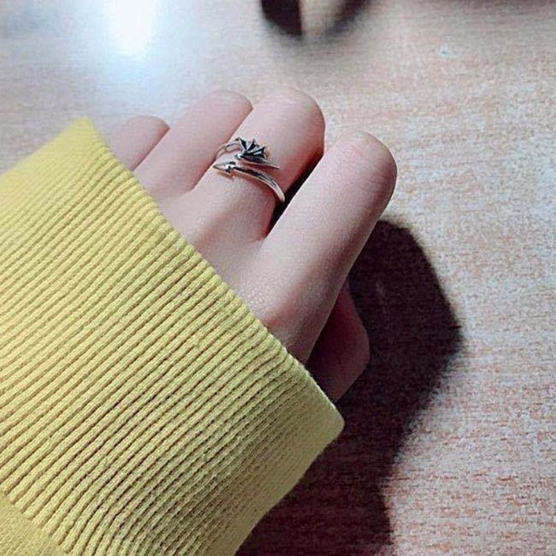 💍台灣現貨🌿個性創意天使惡魔之翼情侶戒指男女學生日韓簡約活口指環禮物潮網紅時尚冷淡風個性戒子 指環 設計感-細節圖4