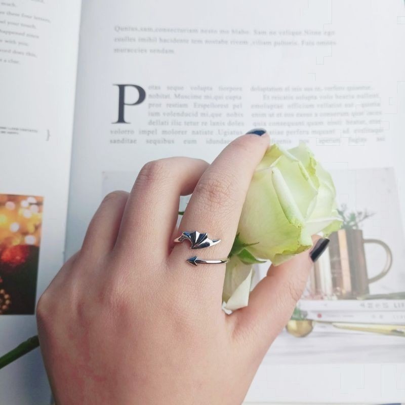 💍台灣現貨🌿個性創意天使惡魔之翼情侶戒指男女學生日韓簡約活口指環禮物潮網紅時尚冷淡風個性戒子 指環 設計感-細節圖8