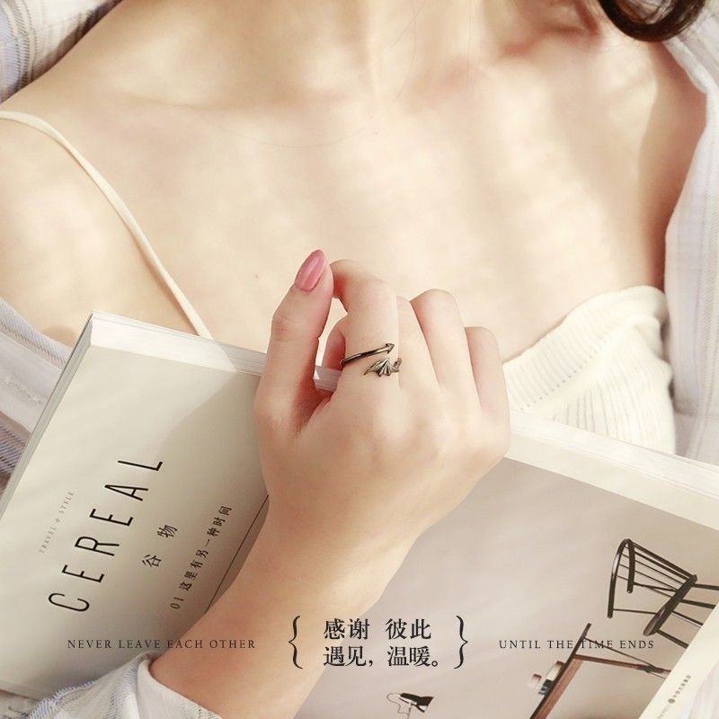 💍台灣現貨🌿個性創意天使惡魔之翼情侶戒指男女學生日韓簡約活口指環禮物潮網紅時尚冷淡風個性戒子 指環 設計感-細節圖9