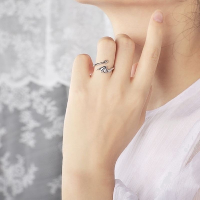 💍台灣現貨🌿個性創意天使惡魔之翼情侶戒指男女學生日韓簡約活口指環禮物潮網紅時尚冷淡風個性戒子 指環 設計感-規格圖9